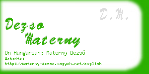 dezso materny business card